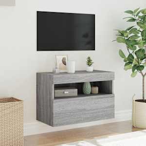 Nástěnná TV skříňka s LED osvětlením šedá sonoma 60x30x40 cm - obrázek 5
