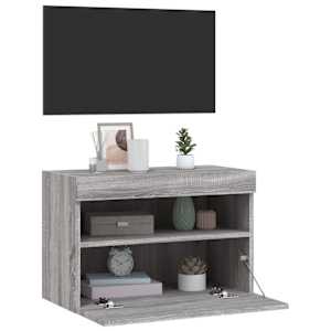 Nástěnná TV skříňka s LED osvětlením šedá sonoma 60x30x40 cm - obrázek 7