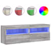 vidaXL teleri seinakapid LED-tuledega 2 tk, hall Sonoma, 60x30x40 cm