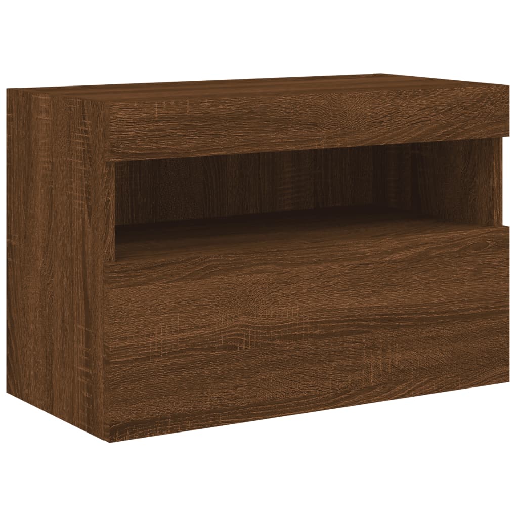 vidaXL barna tölgyszínű fali TV-szekrény LED-del 60 x 30 x 40 cm