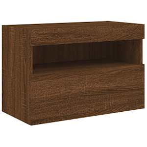 Nástěnná TV skříňka s LED osvětlením hnědý dub 60 x 30 x 40 cm - obrázek 3
