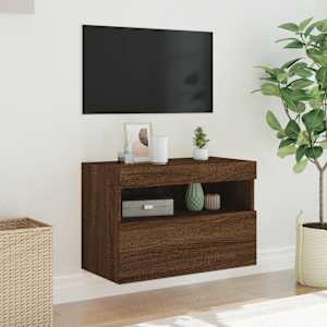 Nástěnná TV skříňka s LED osvětlením hnědý dub 60 x 30 x 40 cm - obrázek 5