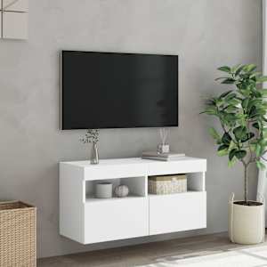 Nástěnná TV skříňka s LED osvětlením bílá 80 x 30 x 40 cm - obrázek 5