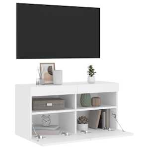 Nástěnná TV skříňka s LED osvětlením bílá 80 x 30 x 40 cm - obrázek 7