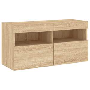 Nástěnná TV skříňka s LED osvětlením dub sonoma 80 x 30 x 40 cm - obrázek 3