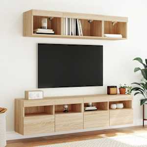 Nástěnná TV skříňka s LED osvětlením dub sonoma 80 x 30 x 40 cm - obrázek 6