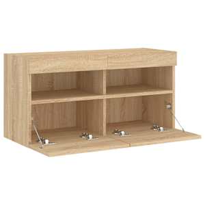 Nástěnná TV skříňka s LED osvětlením dub sonoma 80 x 30 x 40 cm - obrázek 8