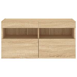 Nástěnná TV skříňka s LED osvětlením dub sonoma 80 x 30 x 40 cm - obrázek 9
