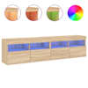 vidaXL teleri seinakapid LED-tuledega 2 tk, Sonoma tamm, 80x30x40 cm