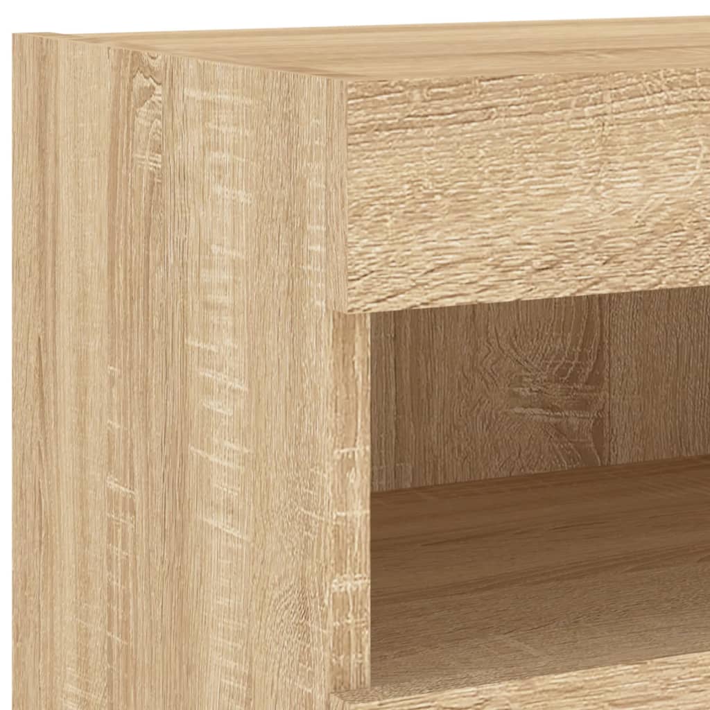 Comodă TV de perete cu LED, 2 buc. stejar sonoma, 80x30x40 cm