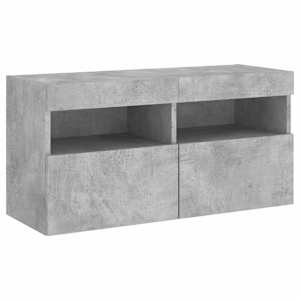 Nástěnná TV skříňka s LED osvětlením betonově šedá 80x30x40 cm - obrázek 3