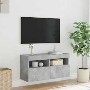 Nástěnná TV skříňka s LED osvětlením betonově šedá 80x30x40 cm - obrázek 5