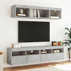 Nástěnná TV skříňka s LED osvětlením betonově šedá 80x30x40 cm - obrázek 6