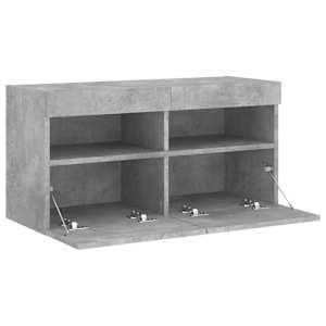 Nástěnná TV skříňka s LED osvětlením betonově šedá 80x30x40 cm - obrázek 8