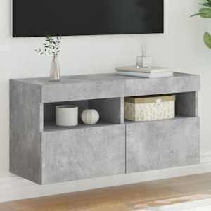 Nástěnná TV skříňka s LED osvětlením betonově šedá 80x30x40 cm - obrázek 1