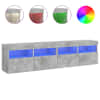 vidaXL teleri seinakapid LED-tuledega 2 tk, betoonhall, 80x30x40 cm