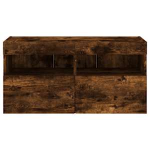 Nástěnná TV skříňka s LED osvětlením kouřový dub 80x30x40 cm - obrázek 9