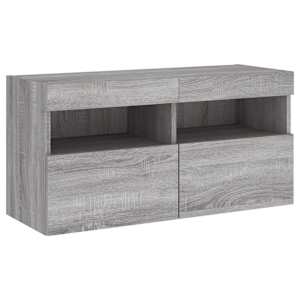 Nástěnná TV skříňka s LED osvětlením šedá sonoma 80x30x40 cm - obrázek 3