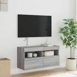 Nástěnná TV skříňka s LED osvětlením šedá sonoma 80x30x40 cm - obrázek 5