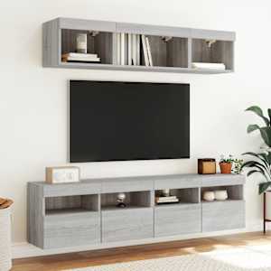 Nástěnná TV skříňka s LED osvětlením šedá sonoma 80x30x40 cm - obrázek 6