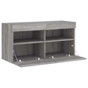 Nástěnná TV skříňka s LED osvětlením šedá sonoma 80x30x40 cm - obrázek 8