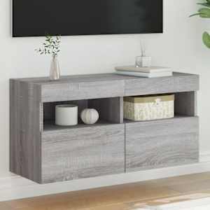 Nástěnná TV skříňka s LED osvětlením šedá sonoma 80x30x40 cm - obrázek 1