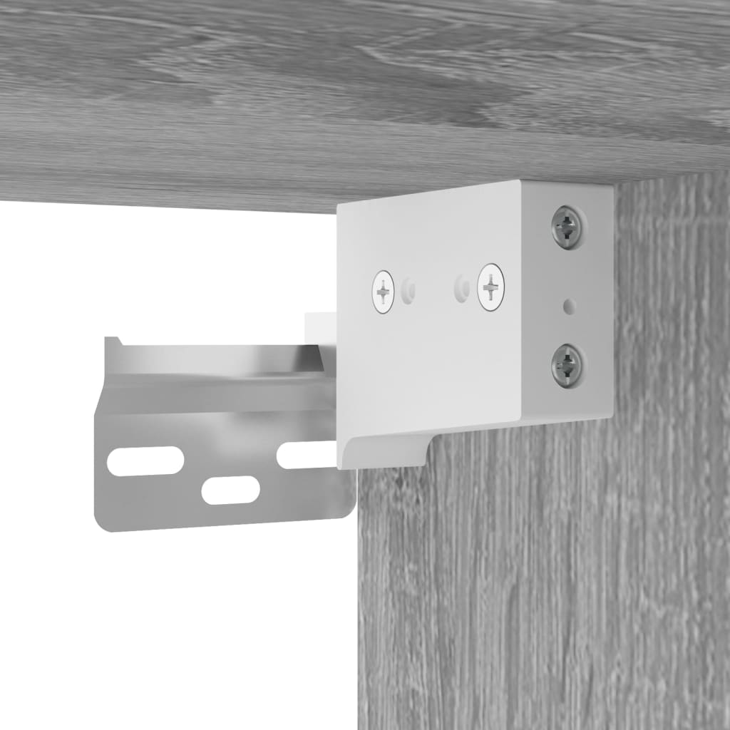 Comodă TV de perete cu LED, 2 buc, gri sonoma, 80x30x40 cm
