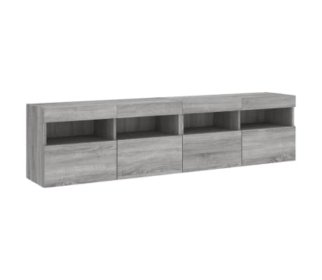 vidaXL TV plaukti ar LED lampiņām, 2 gab., 80x30x40 cm, pelēka ozola