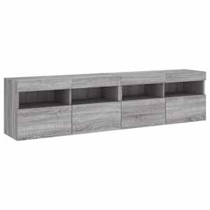 vidaXL TV plaukti ar LED lampiņām, 2 gab., 80x30x40 cm, pelēka ozola