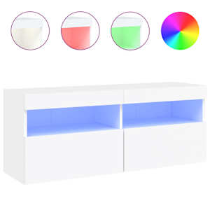 Nástěnná TV skříňka s LED osvětlením bílá 100 x 30 x 40 cm - obrázek 2