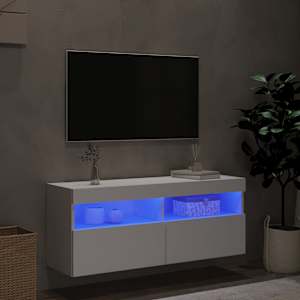 Nástěnná TV skříňka s LED osvětlením bílá 100 x 30 x 40 cm - obrázek 4