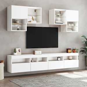 Nástěnná TV skříňka s LED osvětlením bílá 100 x 30 x 40 cm - obrázek 6