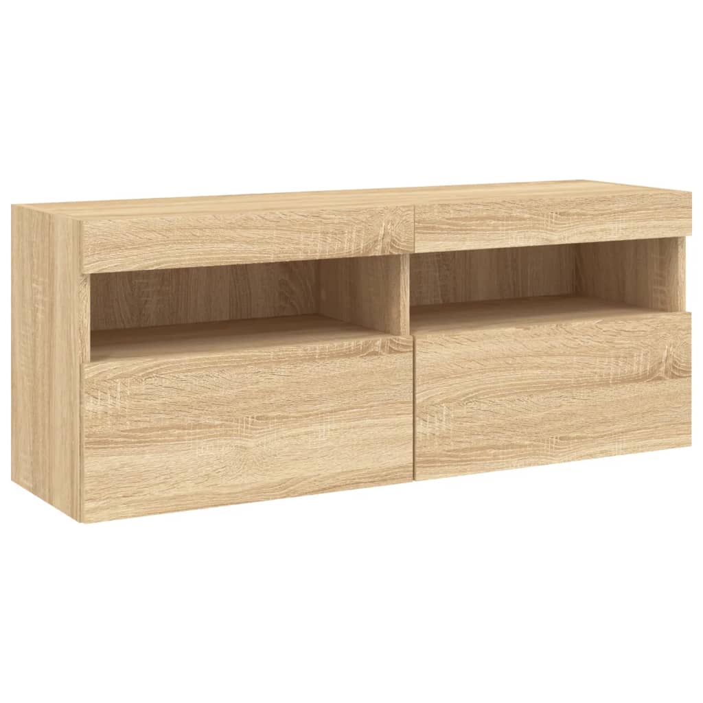 Thumbnail - vidaXL TV-Wandschrank mit LED-Leuchten Sonoma-Eiche 100x30x40 cm