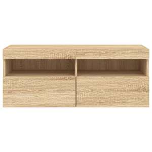 Nástěnná TV skříňka s LED osvětlením dub sonoma 100x30x40 cm - obrázek 9
