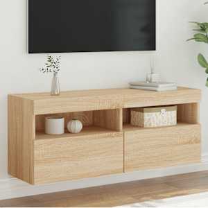 Nástěnná TV skříňka s LED osvětlením dub sonoma 100x30x40 cm - obrázek 1