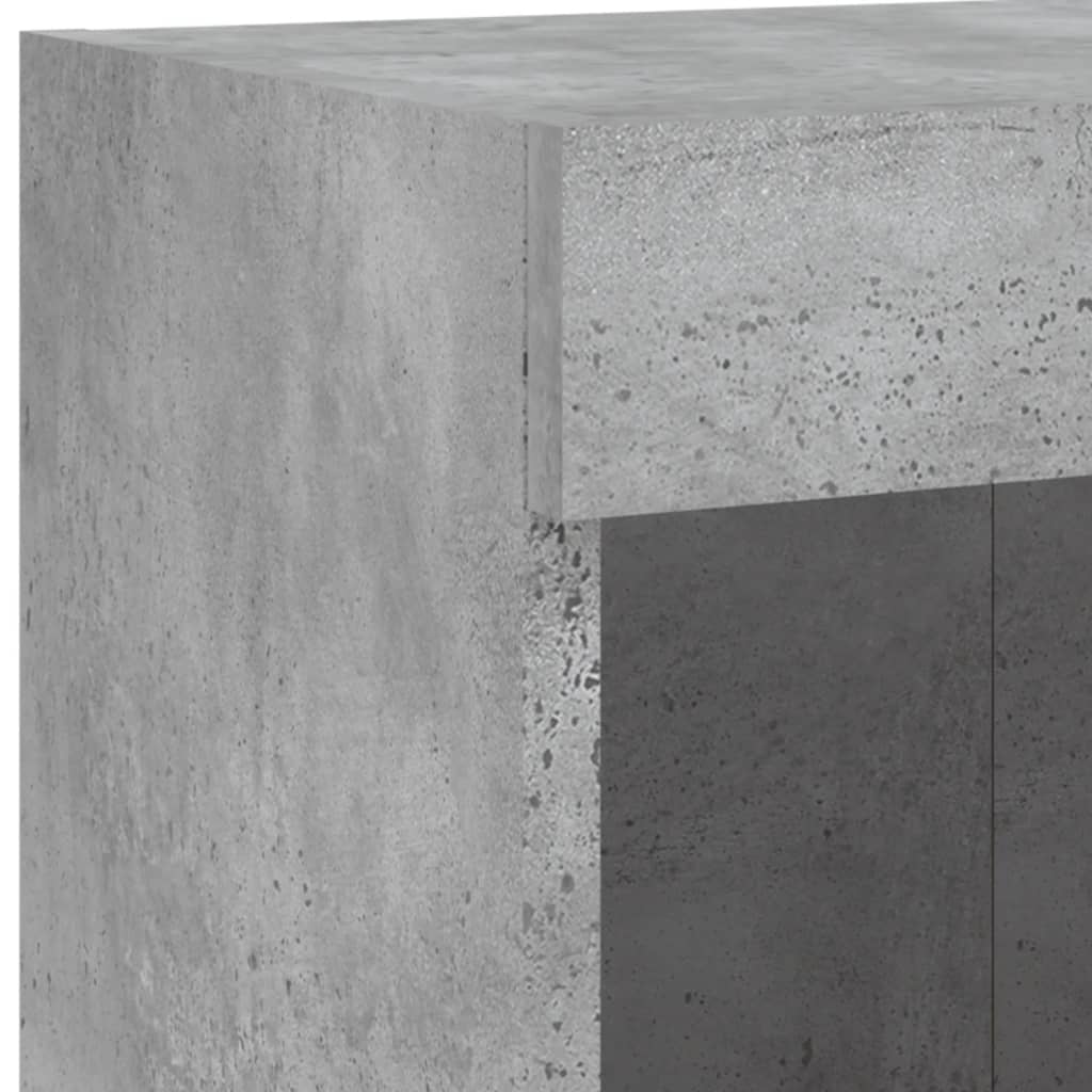 Comodă TV de perete cu lumini LED, gri beton, 100x30x40 cm