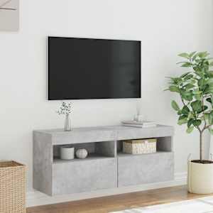 Nástěnná TV skříňka s LED osvětlením betonově šedá 100x30x40 cm - obrázek 5