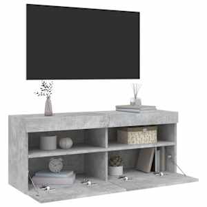 Nástěnná TV skříňka s LED osvětlením betonově šedá 100x30x40 cm - obrázek 7