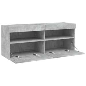 Nástěnná TV skříňka s LED osvětlením betonově šedá 100x30x40 cm - obrázek 8