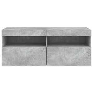 Nástěnná TV skříňka s LED osvětlením betonově šedá 100x30x40 cm - obrázek 9