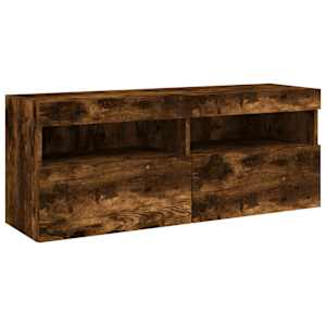 Nástěnná TV skříňka s LED osvětlením kouřový dub 100x30x40 cm - obrázek 3