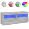 vidaXL teleri seinakapp LED-tuledega, hall Sonoma tamm, 100x30x40 cm