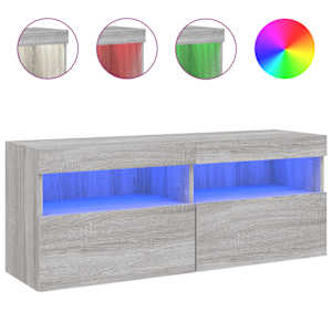 Nástěnná TV skříňka s LED osvětlením šedá sonoma 100x30x40 cm - obrázek 2