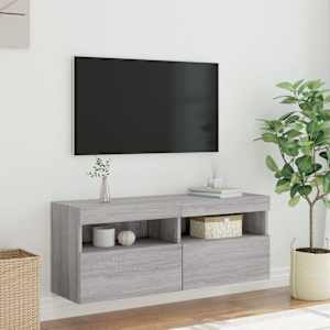 Nástěnná TV skříňka s LED osvětlením šedá sonoma 100x30x40 cm - obrázek 5