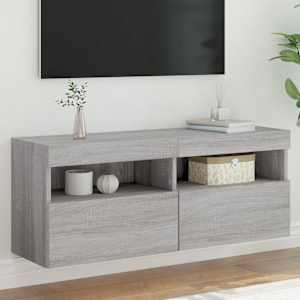 Nástěnná TV skříňka s LED osvětlením šedá sonoma 100x30x40 cm - obrázek 1