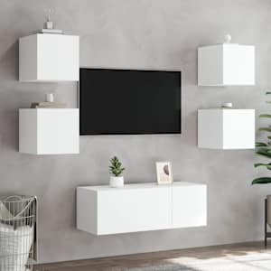Nástěnná TV skříňka s LED osvětlením bílá 30,5 x 35 x 30 cm - obrázek 6