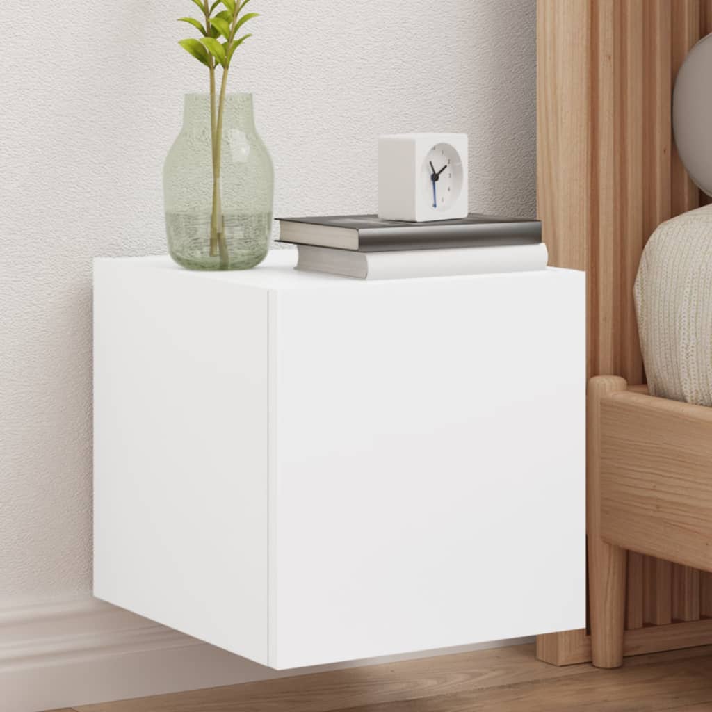 vidaXL TV-Wandschrank mit LED-Leuchten Weiß 30,5x35x30 cm