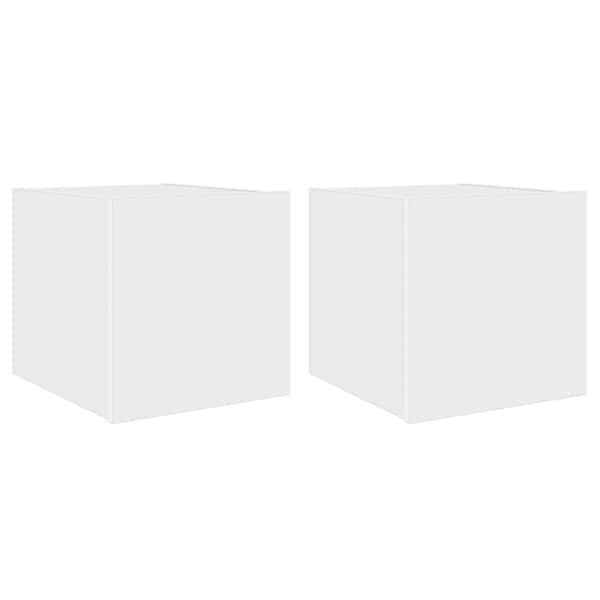 vidaXL teleri seinakapid LED-tuledega 2 tk, valge, 30,5 x 35 x 30 cm