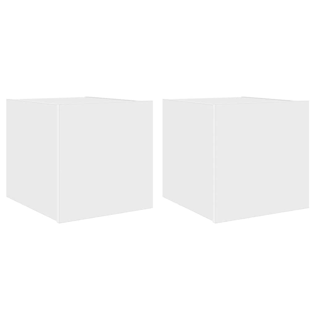 Thumbnail - vidaXL TV-Wandschränke mit LED-Leuchten 2 Stk. Weiß 30,5x35x30 cm