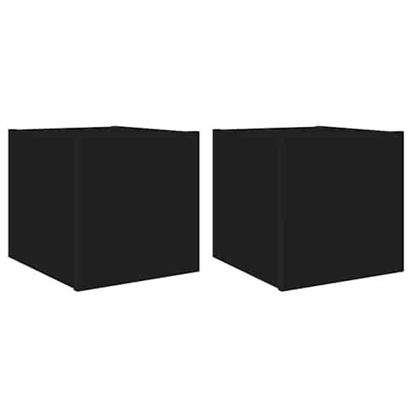 vidaXL teleri seinakapid LED-tuledega 2 tk, must, 30,5 x 35 x 30 cm